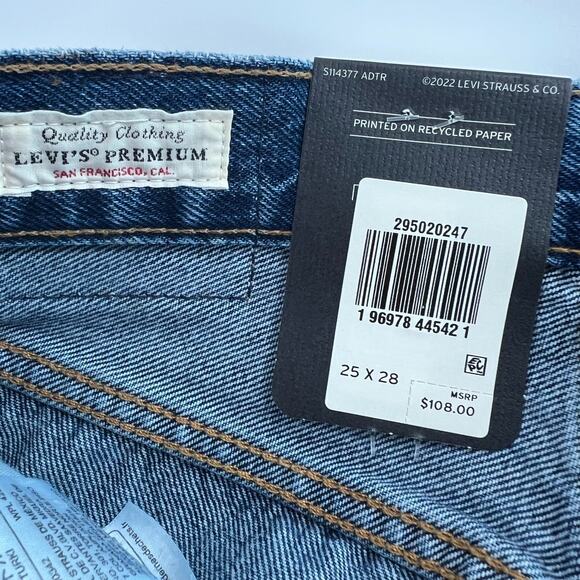 Levi's Premium Women 501 Skinny High Rise Button Fly Destructed Jeans 25x28 NWT - Picture 6 of 14